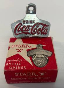 lot 240 image: Antique Drink Coca- Cola Star X Bottle Opener NIB