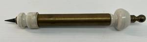 lot 251 image: Very RARE Antique Solid Brass And Porcelain Plumb Bob 9 34
