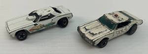 lot 271 image: Two 1969 Redline Hotwheels 1 Police Cruiser 1 Funny Car