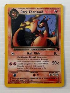 lot 286 image: 2000 Pokemon Stage 2 Dark Charzard  Card # 482 In Protective Sleeve