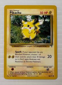 lot 297 image: 2002 Pokemon Basic Pokemon Pikachu Card # 86110 In Protective Sleeve