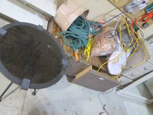 lot 29 image: 2-drawer garage sitting bench, outd...