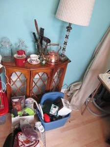 lot 74 image: Wood Entry display cabinet with gla...