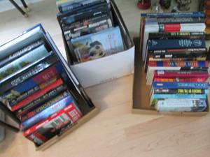 lot 90 image: (3) boxes of hard and soft cover bo...