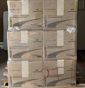 MSRP $5130  18 Cases&nbspGreiner Bio One Vacuette Serum Blood Collection Tube, 6 mL, 13 x 100, No Additive - 456085 White Cap, Black Ring, Non-Ridged 1200 Each Per Case Expiration 322 (Selling On Ebay With Similar Expiration For $190 Case)