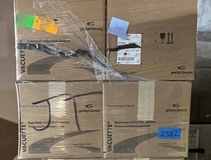 MSRP $3420  12 Cases&nbspGreiner Bio One Vacuette Serum Blood Collection Tube, 6 mL, 13 x 100, No Additive - 456085 White Cap, Black Ring, Non-Ridged 1200 Each Per Case Expiration 322 (Selling On Ebay With Similar Expiration For $200 Case)