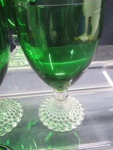 lot 10 image: Forest Green Bubble Stemware