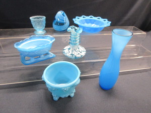 lot 38 image: Light Blue Glass Sampler
