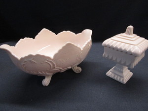 lot 57 image: Pink Milk Glass