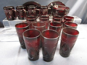 lot 60 image: Ruby Mugs, Tumblers, Sauce