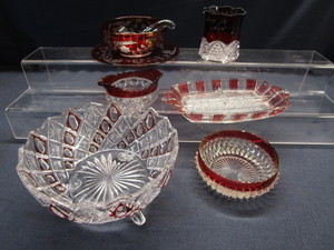 lot 86 image: Footed Bowl, Ruby Flash, Mayo