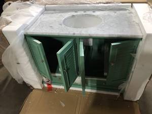 Vintage Mint Vanity Cabinet 4dr 2dw Customer Returns See Pictures