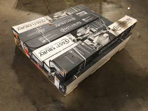 Pallet of 7 boxes of Castlebury Wimborne Eurosawn Oak 38 in. T x 6 in. W x Random Length Click Eng Hardwood Flooring (26.5 sq. ft.  case) by Blue Ridge Hardwood Flooring Various Conditions Customer Returns See Pictures