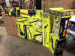 Pallet of Assorted Ryobi Lawn Care Items Various Models and Conditions Customer Returns See Pictures