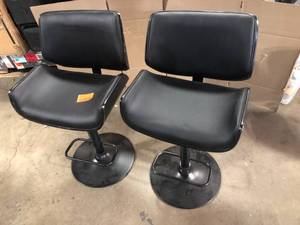Mid-century Black Modern Adjustable Height Swivel Bar Stool (Set of 2) by Glitzhome  Customer Returns See Pictures