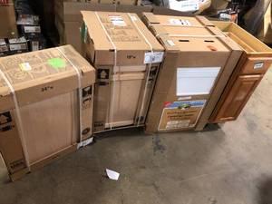 Lot of Assorted Kitchen Cabinets  Various Models and Conditions Customer Returns See Pictures