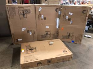 Lot of 4 Boardwalk Dark Brown Acacia Wood Outdoor Rocking Chair by Walker Edison Furniture Company  Customer Returns See Pictures
