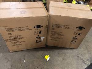 Lot of 2 Ready-to-Assemble 24-Gauge Steel 1-Drawer 2-Door Garage Base Cabinet in Red (28 in. W x 33 in. H x 18 in. D) by Husky  Customer Returns See Pictures