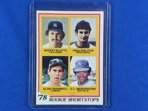 Paul Molitor, U.L. Washington, Alan Trammell, Mickey Klutts 78 Rookie Shortstops Topps #707
