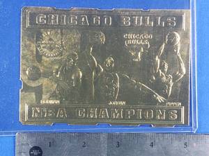 Chicago Bulls Rodman, Jordan, Pippen Back-to-Back NBA Champions 1997 Upper Deck 22K Gold Numbered 01037 of 15,000