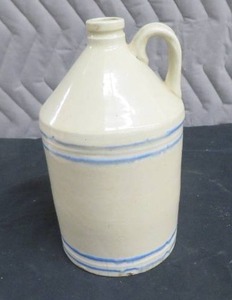 lot 6 image: ANTIQUE BLUE STRIPED JUG