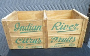 lot 100 image: VINTAGE WOODEN INDIAN RIVER BOX