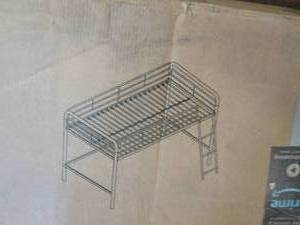 twin metal loft bed open box ...