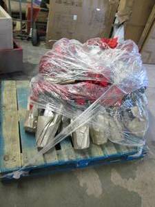 pallet of faux flowers ...