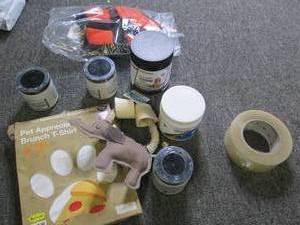 lot of dog items...