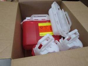 4 BD 5.4 qt Sharps Containers, Base...