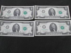 4- New $2 Dollar Bills...