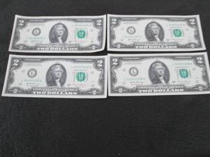 4- New $2 Dollar Bills...
