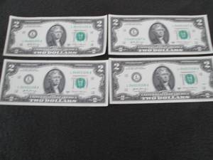 4- New $2 Dollar Bills...
