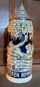 lot 26 image: The Worlds Biggest Cuckoo Clock Wiesbaden Beer Stein