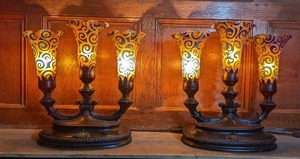lot 39 image: Pair Of TableFireplace Lights