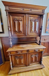 lot 151 image: Old French Renaissance Style Double Body Cupboard