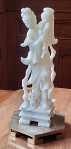 lot 153 image: Hand Carved Marble Chinese Deity Figurine