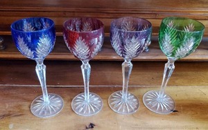 lot 157 image: Cut to Clear Crystal Wine Glasses