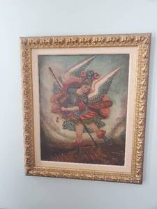 lot 196 image: Saint Michael Painting