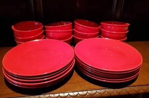 lot 130 image: Royal Norfolk Red Dishware Set