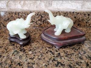 lot 133 image: Two Elephant Figurines