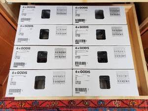 lot 305 image: Eight Packages Of Six Ikea Godis 8oz Tumblers