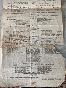 lot 600 image: Pair of Antique Musical Programs from 1840s