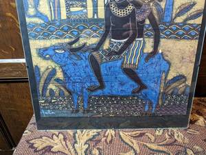 lot 72 image: Framed And Signed Batik Art Tapestry
