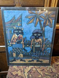 lot 73 image: Framed And Signed Batik Art Tapestry