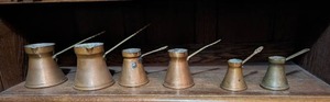 lot 87 image: Collection of Vintage Copper Mocca Pots