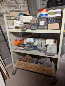 lot 472 image: Cart with Misc. Screws and Nails