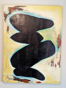 lot 290 image: Signed Expressionist Art On Canvas