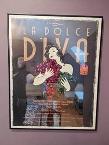lot 384 image: Framed La Dolce Diva Event Poster