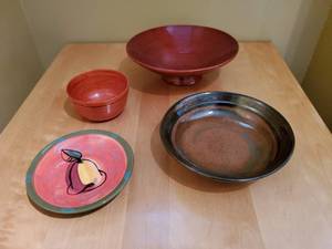 lot 224 image: Collection Of Pottery And Wood Bowls